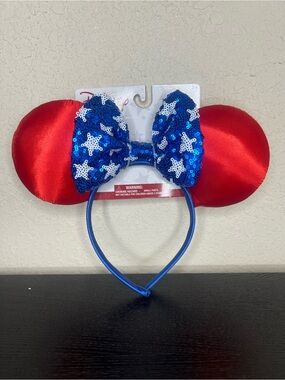 NEW Disney 4th of July USA Red Minnie Mouse Ears Headband